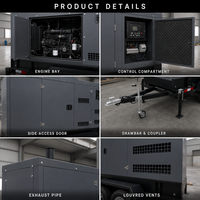 Générateur diesel monté sur remorque pour l'alimentation d'urgence en cas de catastrophe, générateur diesel Doosan avec ATS 70 kVA 60 Hz