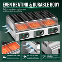 Nouvelle Plaque de Cuisson Double Électrique Commerciale en Acier Inoxydable pour Boulettes de Poisson, Crevettes, Œufs et Boulettes d'Octopus – Nettoyage Facile et Indépendante