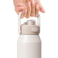 Botella de Agua Aislada al Vacío de Acero Inoxidable de 1 Litro con Asa y Tapa con Cierre, Libre de BPA, a Prueba de Fugas, para Viajes, Senderismo y Gimnasio