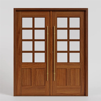 Porte intérieure double en bois massif classique pour salon et bureau de maison traditionnelle