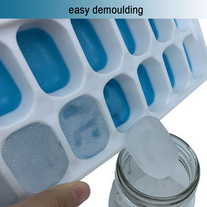 RAYBIN कस्टम BPA मुक्त प्रमाणित आसान रिलीज रचनात्मक क्रिसमस मोल्ड हटाने योग्य ढक्कन के साथ गेंद 14 छेद सिलिकॉन बर्फ घन ट्रे - Product Image 6