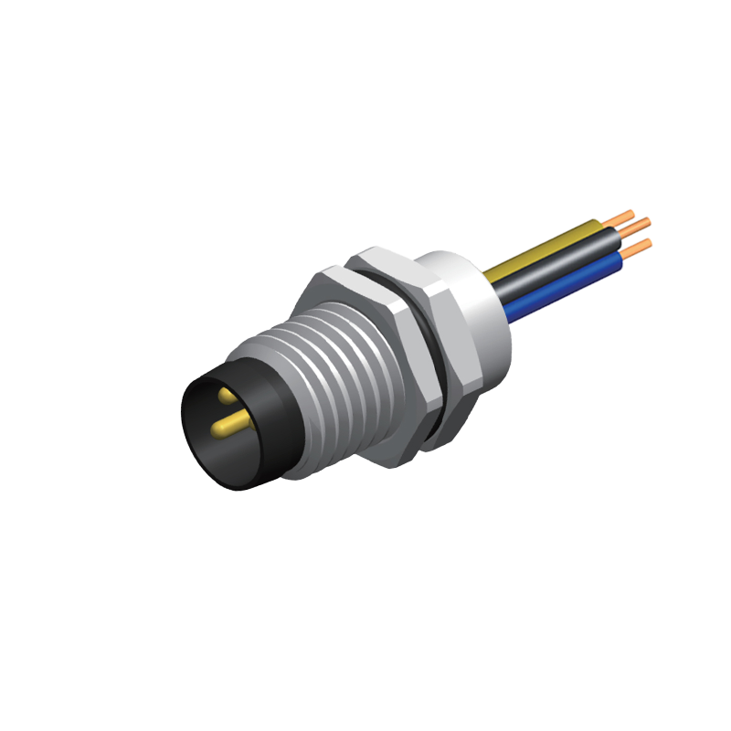 8pin Front Screw M8 Waterproof Connector Panel Mount Industrial Plug Socket