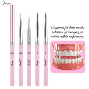Pinceau à ongles Kolinsky à prix d'usine, outil de superposition céramique dentaire, manche en plastique rose pour la réparation de la porcelaine et l'utilisation en laboratoire - Product Image 2