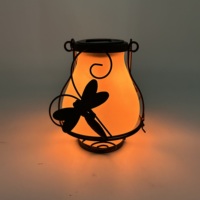 Lampes solaires libellules d'extérieur, lampes de cour, lampes en verre, bouteilles lumineuses créatives avec corde de chanvre