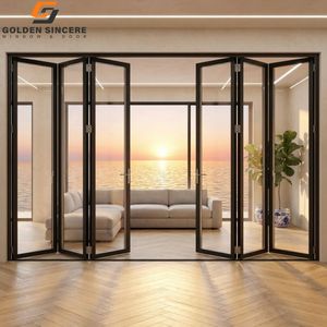 Porte pliante en aluminium GS Villa avec double vitrage en verre trempé style accordéon - Product Image 5