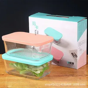 Boîte à lunch rectangulaire de haute qualité de couleur bonbon ensemble de deux ou trois pièces pour la conservation des aliments ou les cadeaux de mariage - Product Image 3