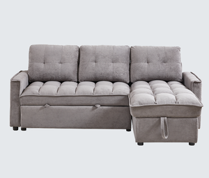 Modern Chenille Modular Section Sofa Convertible U- & L-Shaped Extendable for Apartment Hotel Villa Use Pillow Included - Product Image 6