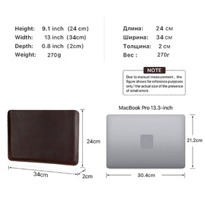Crazy Horse Genuine Leather Case for MacBook Air 13.3 Huawei <strong>Laptops</strong> 270g Large Capacity Protective Sleeve Simple 13.4x9.4x0.8 - Product Image 5