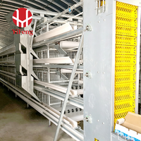 Cage à poulets de chair de type H, 4 niveaux, avec plancher en plastique, alimentation automatique, courroie de fumier, en acier galvanisé, certifiée CE, pour élevage avicole