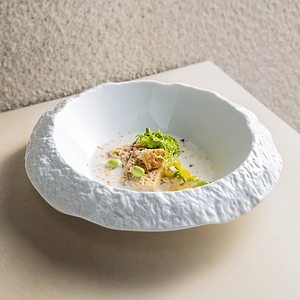 Service de vaisselle en porcelaine résistante au four, nouvelle collection 2023, style italien et français, créativité unique, assiette à soupe en céramique blanche de 10 pouces - Product Image 1