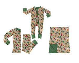 Pijamas de Navidad para Bebés Niñas con Lazos de Jengibre Personalizados, Mono Estampado, Ropa Festiva al por Mayor, Algodón Orgánico y Spandex Suave - Product Image 6