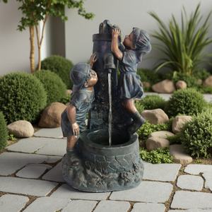 Fuente de Agua para Exteriores con Tema de Niño y Niña, Duradera y Ajustable, Acabado Bronce Antiguo, Sonido Relajante para Decoración de Patio, Jardín y Césped - Product Image 4