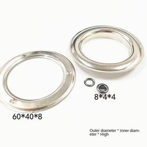 Anelli in Metallo per <span class=keywords><strong>Tende</strong></span> <span class=keywords><strong>da</strong></span> <span class=keywords><strong>Sole</strong></span> e Teli Impermeabili, Diametro Interno 40mm, Diametro Esterno 60mm, Altezza 8mm, Grandi <span class=keywords><strong>Occhielli</strong></span> per <span class=keywords><strong>Tende</strong></span> - Product Image 1