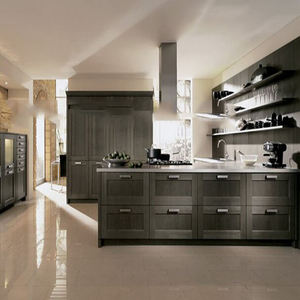 Armoire de cuisine moderne stratifié, en grain noir, nouveau meuble - Product Image 6