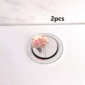 Boutons de réservoir d'eau Bouton de presse de toilette Protecteur d'ongle long Presseur de toilette cochon mignon Outils de presse de toilette multi-utiles - Product Image 5