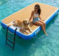 Plateforme de quai gonflable 6ft/8ft/10ft/12ft, radeau flottant avec pompe à air, île flottante gonflable pour l'eau