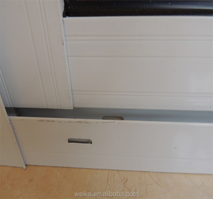 Fenêtre coulissante en PVC en verre trempé, sans grilles, avec moustiquaire, Design graphique en plastique de 4mm, Horizontal <span class=keywords><strong>moderne</strong></span> en acier inoxydable - Product Image 6