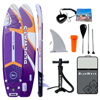 Planche à pagaie gonflable junior 290 cm, design violet, épaisseur 5 pouces, durable, largeur 31 pouces, vente en gros, usine OEM, certifiée CE et BSCI