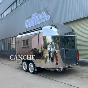Camion de café en acier inoxydable Canche, vente chaude, remorque de restauration rapide pour boissons et aliments - Product Image 1