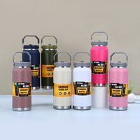Vaso Térmico de Acero Inoxidable de 1200 ml con Logotipo Personalizado, Doble Pared, Aislamiento al Vacío, Tapa con Pajita Abatible, Botella de Agua Deportiva para Viajes al Aire Libre