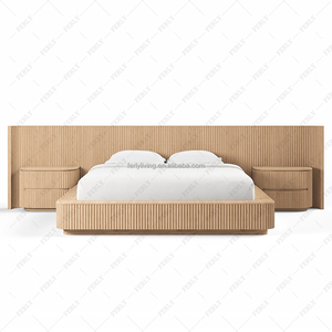 FERLY New Customization Luxury American Modern Classic Home Hotel Solid Wood Bedroom <b>Platform</b> <b>Bed</b> Extended FL24BN098-5 <b>Double</b> Be - Product Image 3