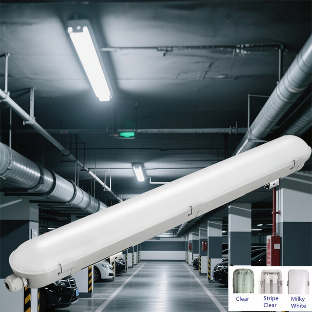 LED Batten Lights 2FT 4FT 18W 36W IP65 Waterproof T8 Tube Tri-proof LED Daylight Lamp for Workshop Garage Lighting