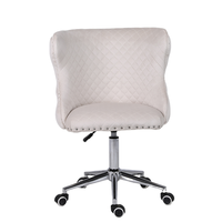 Fauteuil de direction moderne de luxe à un seul accoudoir en velours, hauteur réglable, fauteuil de loisirs, de coiffeuse, de travail, de bureau à domicile, pivotant, avec cadre en métal pour