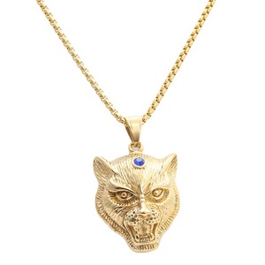 Collier Pendentif Tigre en Acier Inoxydable pour Homme, Breloque Animale Style Rétro Punk, Design Géométrique, Sertissage Clos 280526 - Product Image 3