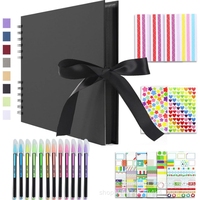 Scrapbook Photo Album DIY Set Scrap Book Album Hardcover Pictures Book pour Mariage Anniversaire Noël Fête des Mères