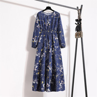 Nouvelle Robe Longue Ample et Élégante pour Femme, Grande Taille, Respirante, à Motif Floral, Amincissante à la Taille, Printemps-Automne, Idéale pour l'Aïd, le Ramadan et les Occasions Islamiques