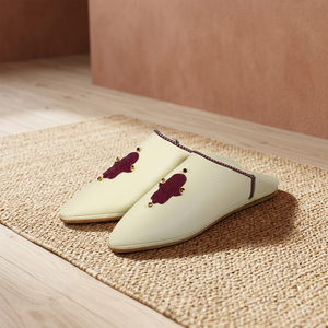 Chaussons marocains en cuir rouge pour homme avec dessus et doublure en cuir véritable - Product Image 3