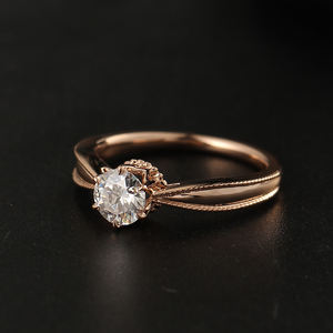 Bagues de mariage en or rose certifiées MaiYi Gia Igi, bagues en diamant, or massif 9K/10K/14K/18K/22K, bague de fiançailles - Product Image 2