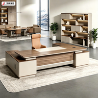 JIUSHUN Mobilier de bureau commercial, Table de direction de luxe pour PDG, Bureau de direction moderne