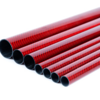 Tube en fibre de carbone 3K haute résistance, coloré, avec couleur
