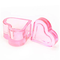 Vernis à ongles avec logo personnalisé, cristal clair, couvercle de tasse de lavage, poudre de stockage, acrylique liquide monomère, verre anti-éclaboussures en forme de coeur, plat dappen pour ongles