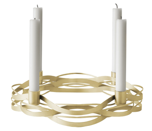 Porte-bougie en métal de haute qualité à quatre branches avec finition dorée pour la décoration d'éclairage fabriqué par Acube Indus - Product Image 1