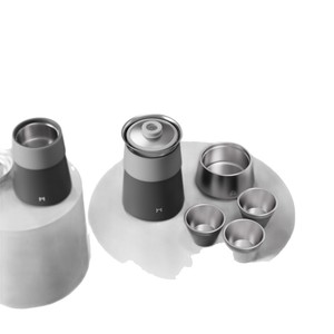 Kung Fu Tea Gift Set 316 Stainless Steel Double Layer Magnetic Lid Portable Travel Tea Set - Product Image 5