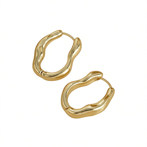 Orecchini a Cerchio E4011 in Oro, Design Minimalista, Gioielli Unisex per Uso Quotidiano - Product Image 1