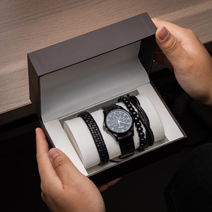 Set <span class=keywords><strong>Regalo</strong></span> di Lusso per Uomo: Orologio con Quadrante Quadrato e 3 Bracciali, Elegante Orologio da Polso con Scatola Arancione, <span class=keywords><strong>Regalo</strong></span> di Compleanno per Lui - Product Image 5