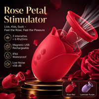 Luxuriöses Rosenblüten-Design Persönliches Pflege-Massagegerät mit 3 Stufen 6 Mustern USB-Aufladung Silikon-Gerät