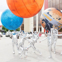 Ballon astral géant gonflable personnalisé de l'exposition de Moscou modèle ballon terrestre de sphère artistique hermétique pour une utilisation événementielle