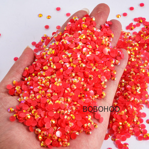 BOBOHOO venta al por mayor Jelly Bottom Nail Supplies ropa resina parte posterior plana redonda Jelly AB brillante Rhinestone Nail Art DIY Accesorios - Product Image 5