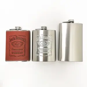 Fiaschetta da whisky in acciaio inossidabile 304 con involucro in pelle mini fiaschetta da 6 once