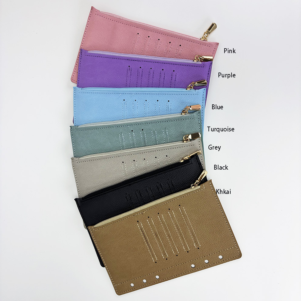 Moterm Leather Zipper Flyleaf For Pocket Planners - Card Slots & Secure Pocket Organizer (Pebble-Black)