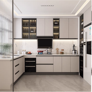 Mueble de Cocina Modular Personalizado con Almacenamiento de Múltiples Cajones y Encimera de Granito, Juego Completo de Muebles de Cocina para Apartamento o Villa - Product Image 1