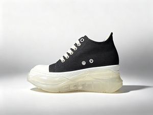 Black <b>Canvas</b> Versatile Sneakers Transparent Combined Sole Trendy Footwear - Product Image 2