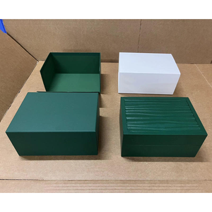 Green Rectangle <b>Watch</b> Box Leatherette Snap Closure Protective Faux Leather Inner <b>Case</b> - Product Image 5