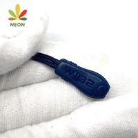 Tirettes de fermeture éclair en plastique/PVC avec logo personnalisé en relief, finition sans nickel, couleur et taille personnalisées