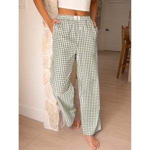 Pantalon à carreaux Anrabess pour femme – Décontracté, ample, doux, tissé, pour la maison et le printemps - Product Image 5