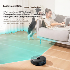 Aspirateur robot à navigation laser, filtre HEPA, moteur sans balais, contrôlé par application, intelligent, cartographie LDS, balayage, lavage - Product Image 4